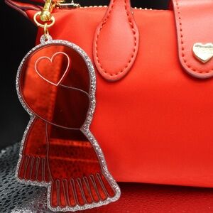 Red Heart Scarf Charm keychain